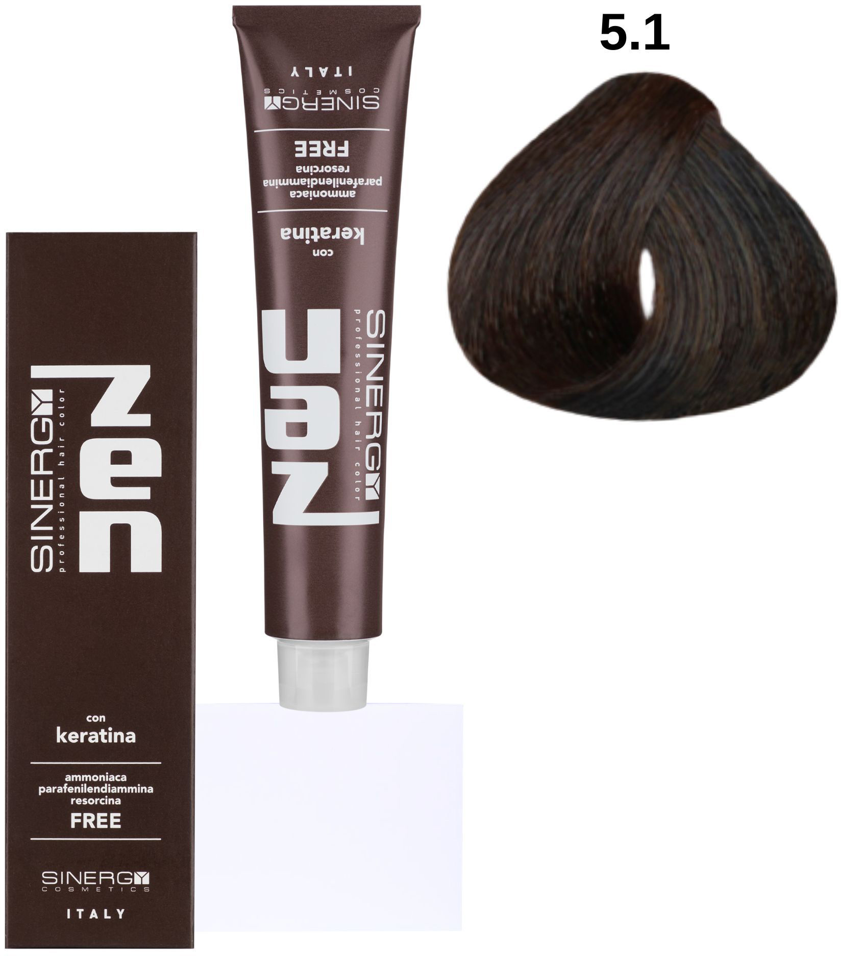 Безаміачна крем-фарба для волосся Попелястий світлий каштан Professional Hair Color №5/1