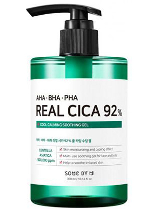 Гель для шкіри обличчя та тіла з мадекассосідом AHA-BHA-PHA Real Cica 92% Cool Calming Soothing Gel