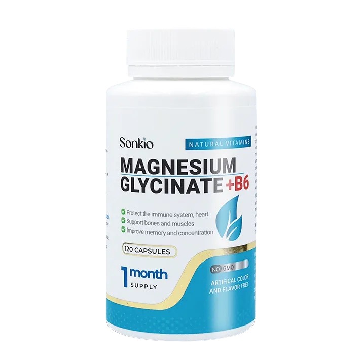 Дієтична добавка Магній гліцинат з вітаміном В6 Magnesium Glycinate With B6