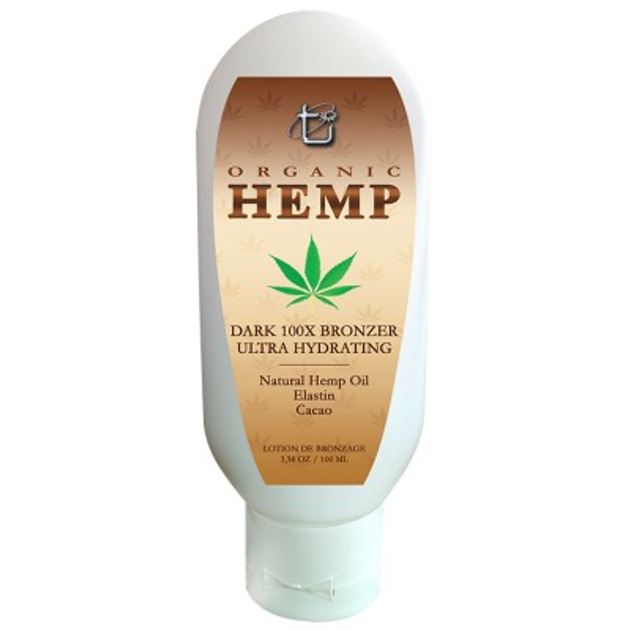 Крем для солярію з конопляною олією, бронзантами та еластином Organic Hemp Dark 100X Bronzer Ultra Hydrating