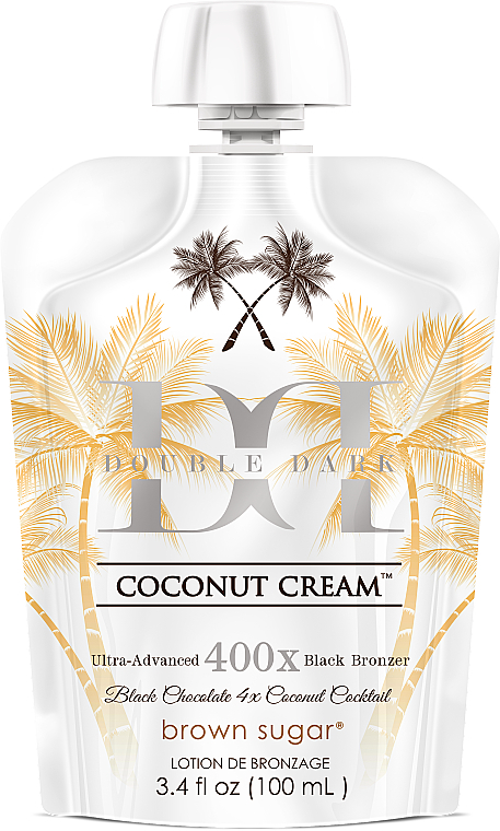 Крем з ультра темними бронзантами на основі кокосового молочка Double Dark Chocolate Coconut 400X Lotion De Bronzage