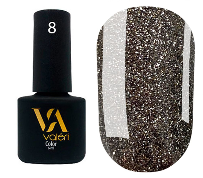 Світловідбиваючий гель-лак для нігтів Valeri Flash №08, 6 ml