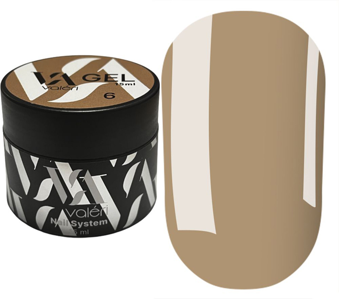 Моделюючий гель для нігтів Valeri Builder Gel №06 Cacao, 15 ml