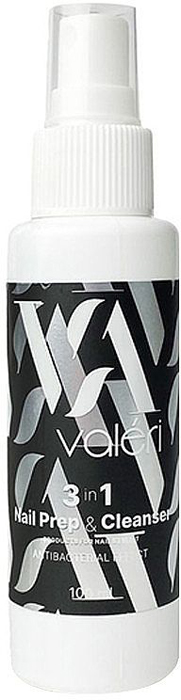 Рідина для підготовки нігтів 3 в 1 Valeri Spray Nail Prep &amp; Cleanser