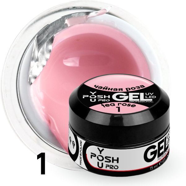 Гель для нарощування нігтів YOU POSH №1 - Tea Rose, 15 ml