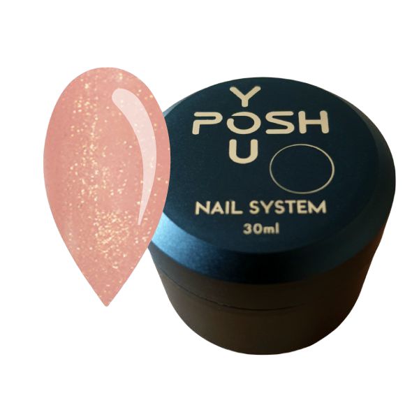 Камуфлююча база абрикосова карамель із золотистим шимером YOU POSH DeLuxe №20, 30 ml