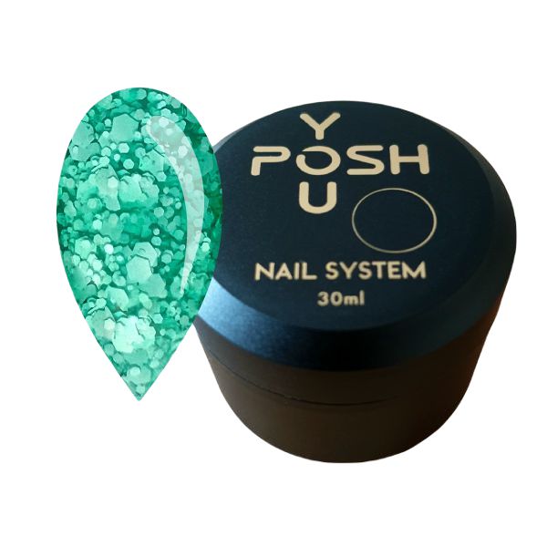 Камуфлююча база тіффані з білими пластівцями YOU POSH DeLuxe №95, 30 ml