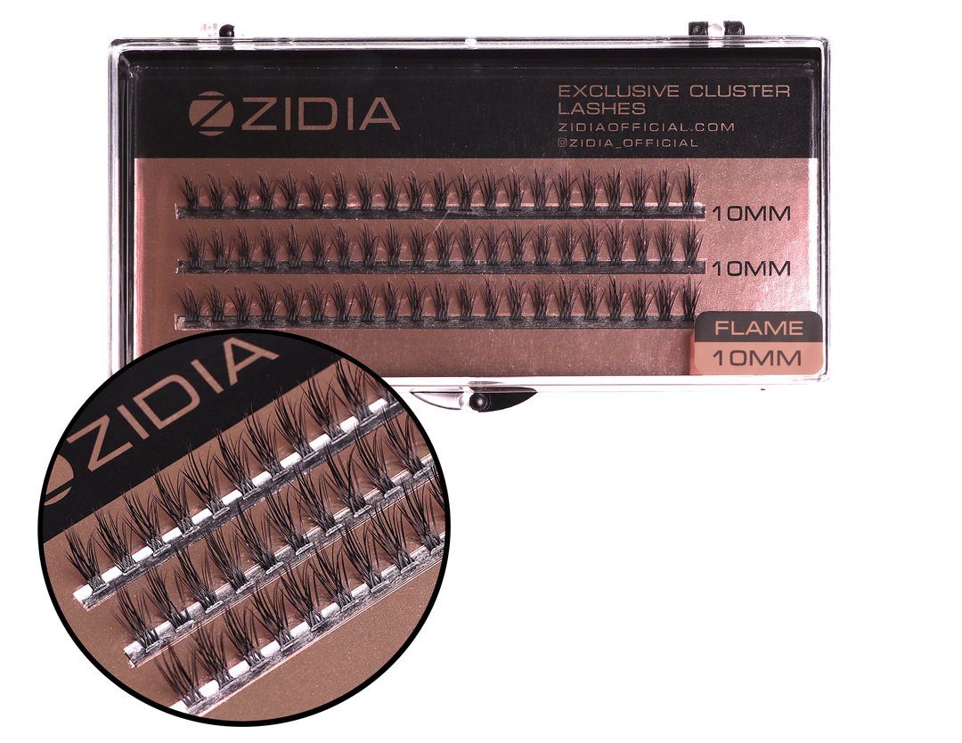Вії пучкові ZIDIA Cluster Lashes 20D Flame Series C 0,10*10 мм, 3 стрічки