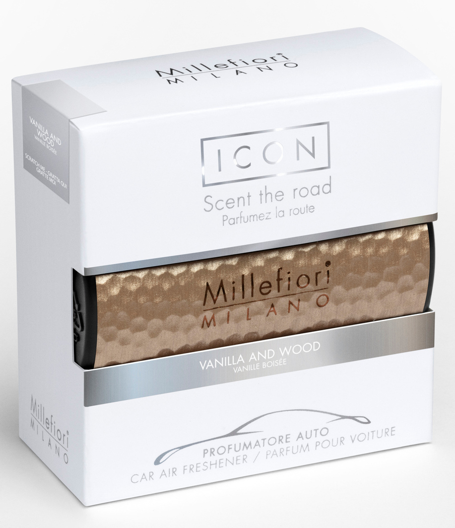 Автомобільний ароматизатор ICON "Metal Shades" 84 - Vanilla & Wood Millefiori Milano (17CAR84)