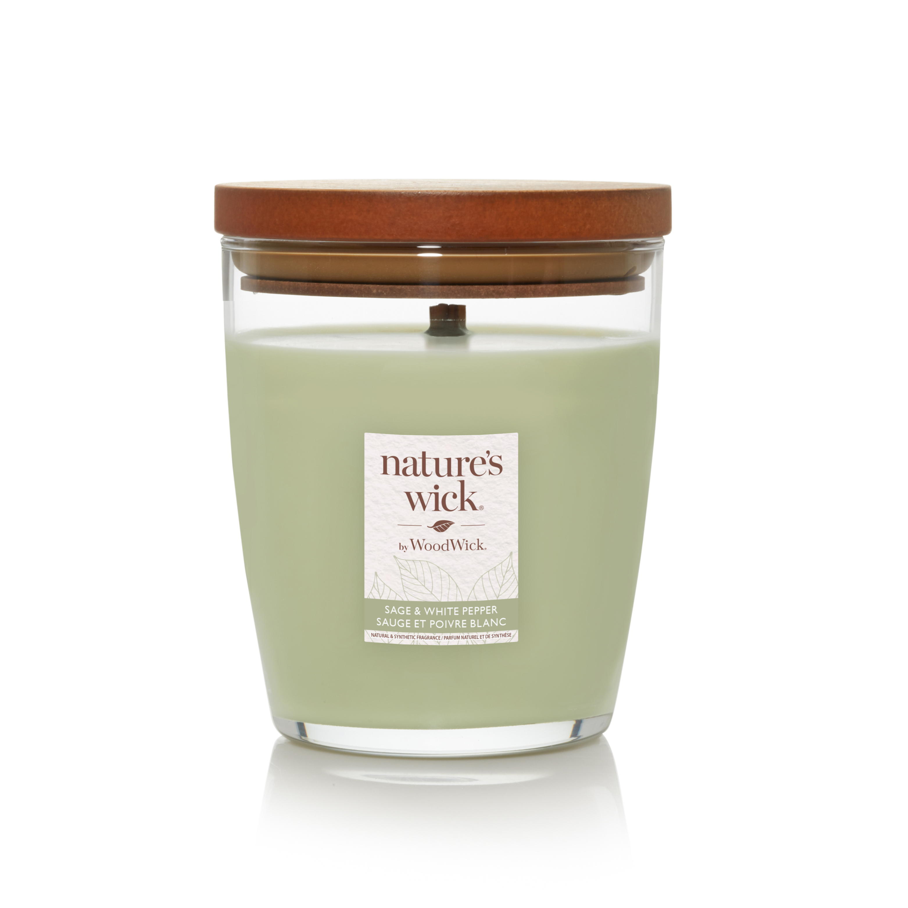 Ароматична свічка з ароматом шавлії та білого перцю Woodwick Nature’s Wick Sage & White Pepper 284 г