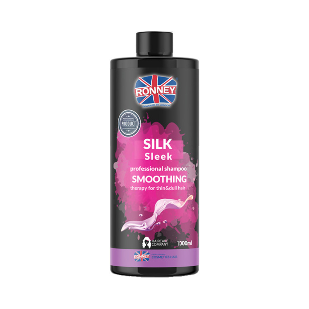 Шампунь розгладжуючий RONNEY SMOOTHING SILK AND SLEEK для тонкого та тьмяного волосся 1000 мл