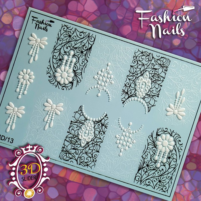 Слайдер-дизайн Fashion nails Crystal 3D - 3D наклейка на нігті
