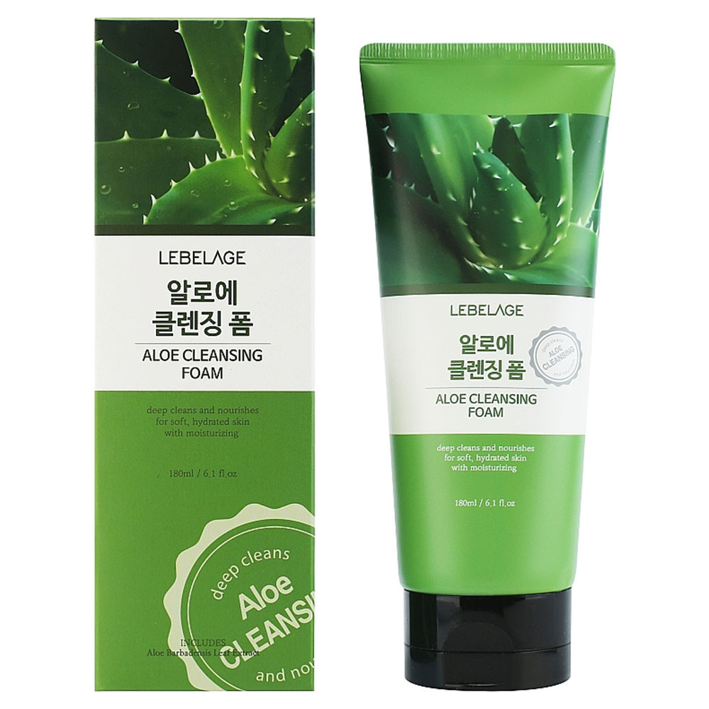 Пінка для вмивання з екстрактом алое Lebelage Aloe Soothing Cleansing Foam 180 мл