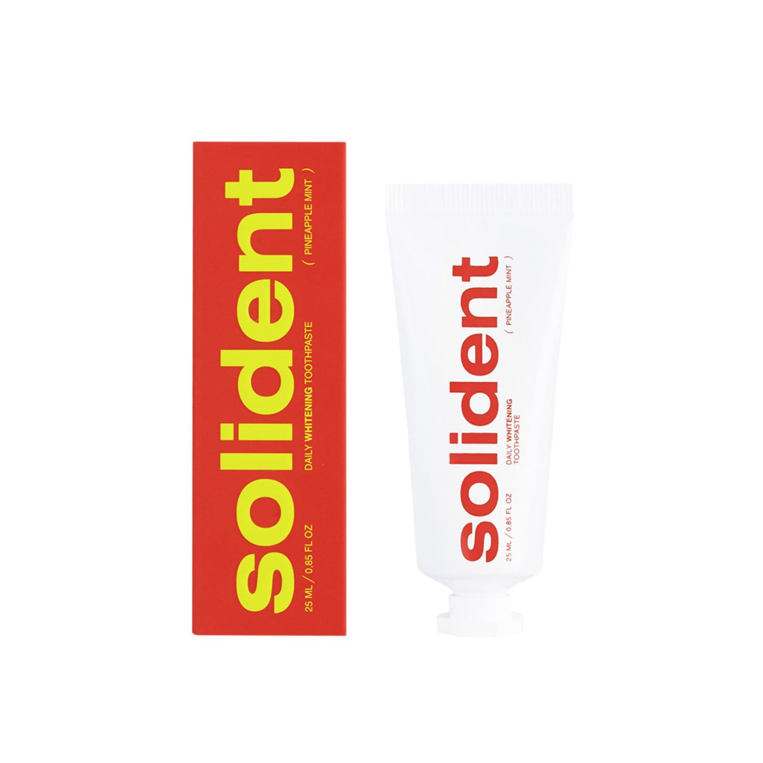 Щоденна відбілювальна зубна паста SOLIDENT Daily Whitening Toothpaste 25ml зі смаком: Pineapple mint