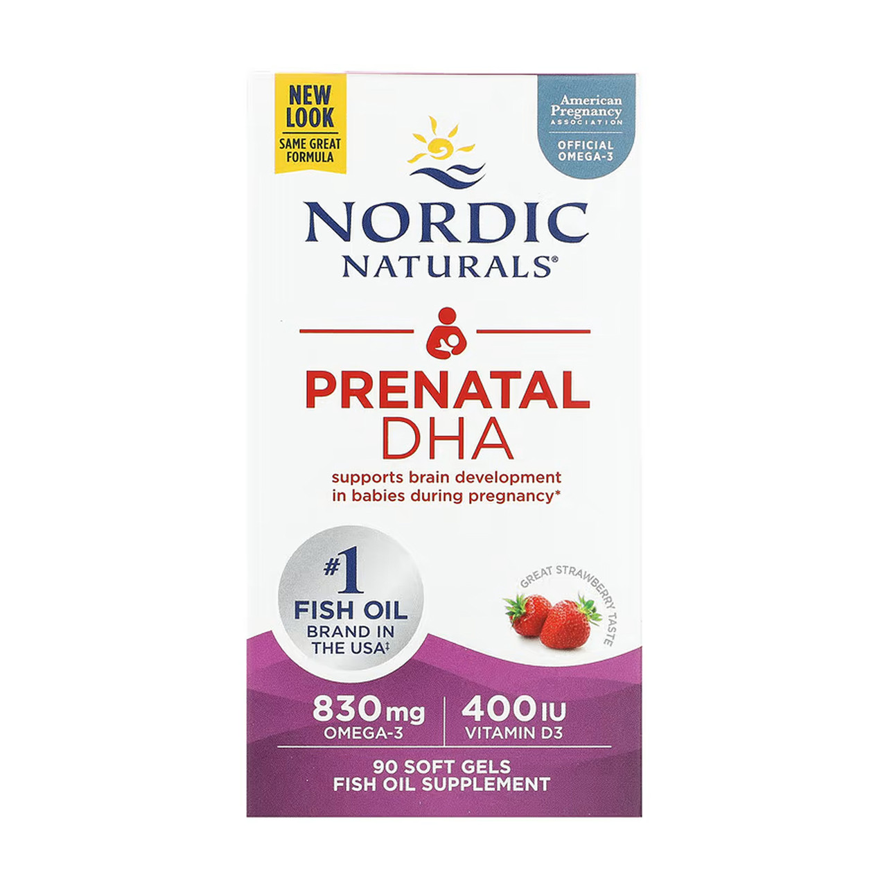 Nordic Naturals, ДГК для вагітних, полуниця, 90 капсул