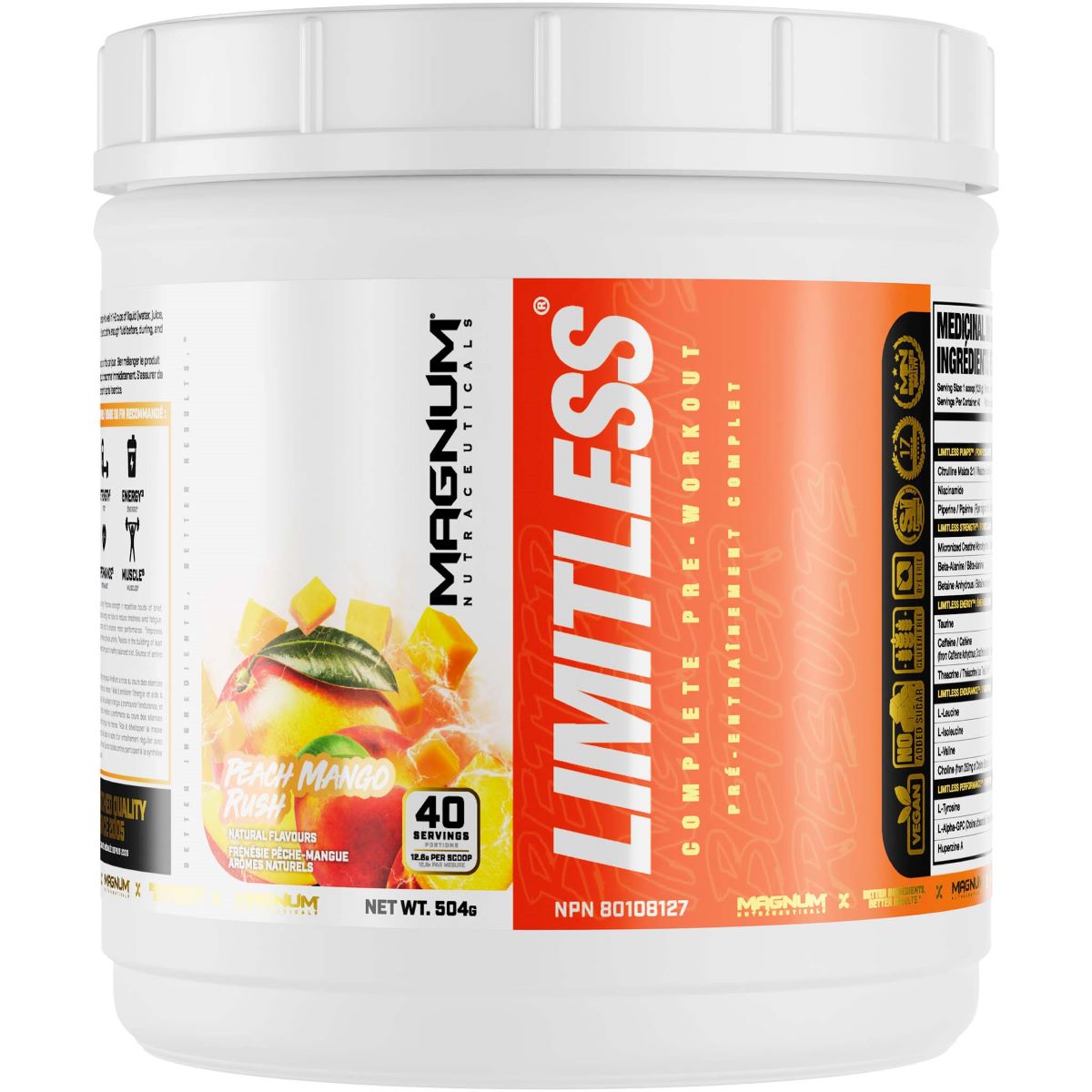 Комплекс до тренувань Magnum Nutraceuticals Limitless 504 g /40 servings/ Peach Mango Rush