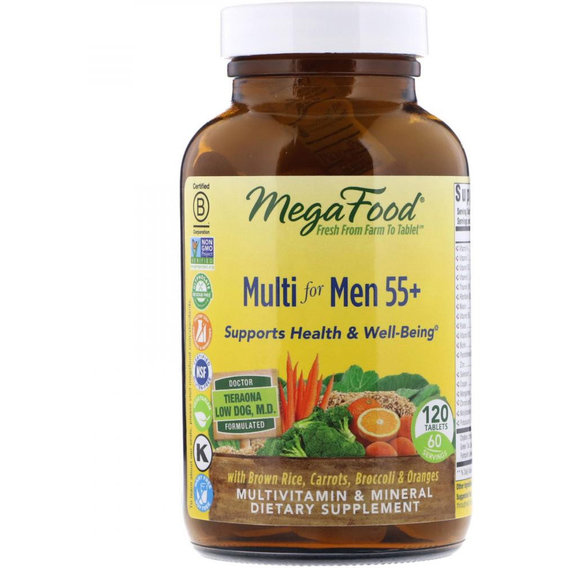 Вітамінно-мінеральний комплекс MegaFood Multi for Men 55+ 120 Tabs