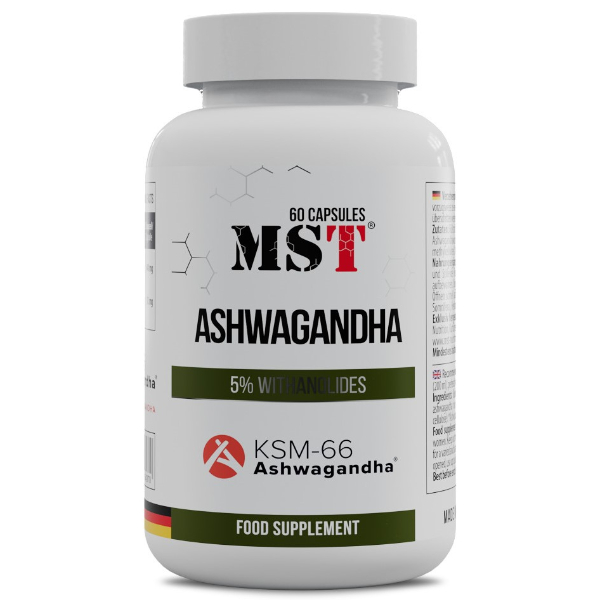 Aшваганда для спорту MST Nutrition Ashwagandha KSM-66 60 Caps