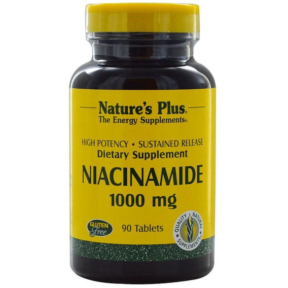 Ніацин Nature's Plus Niacinamide 1000 mg 90 Tabs