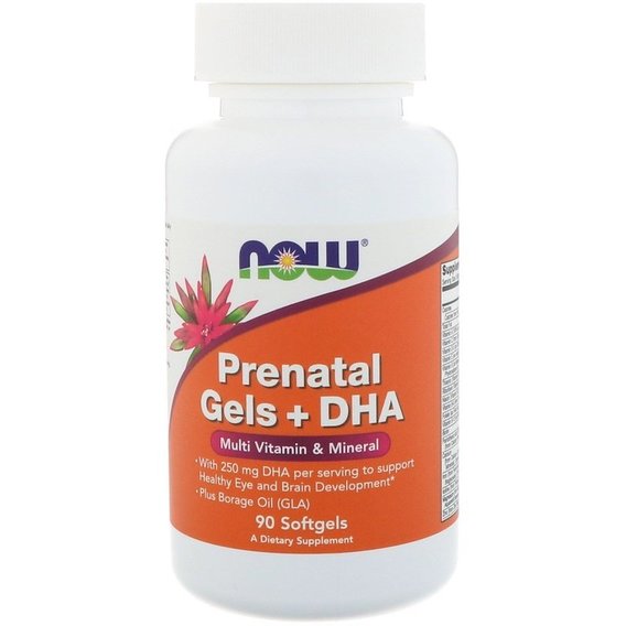 Вітаміни для вагітних NOW Foods Prenatal Gels + DHA 90 Softgels NOW-03809