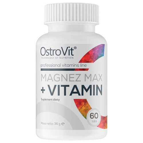 Мікроелемент Магній для спорту OstroVit Magnez Max + Vitamin 60 Tabs