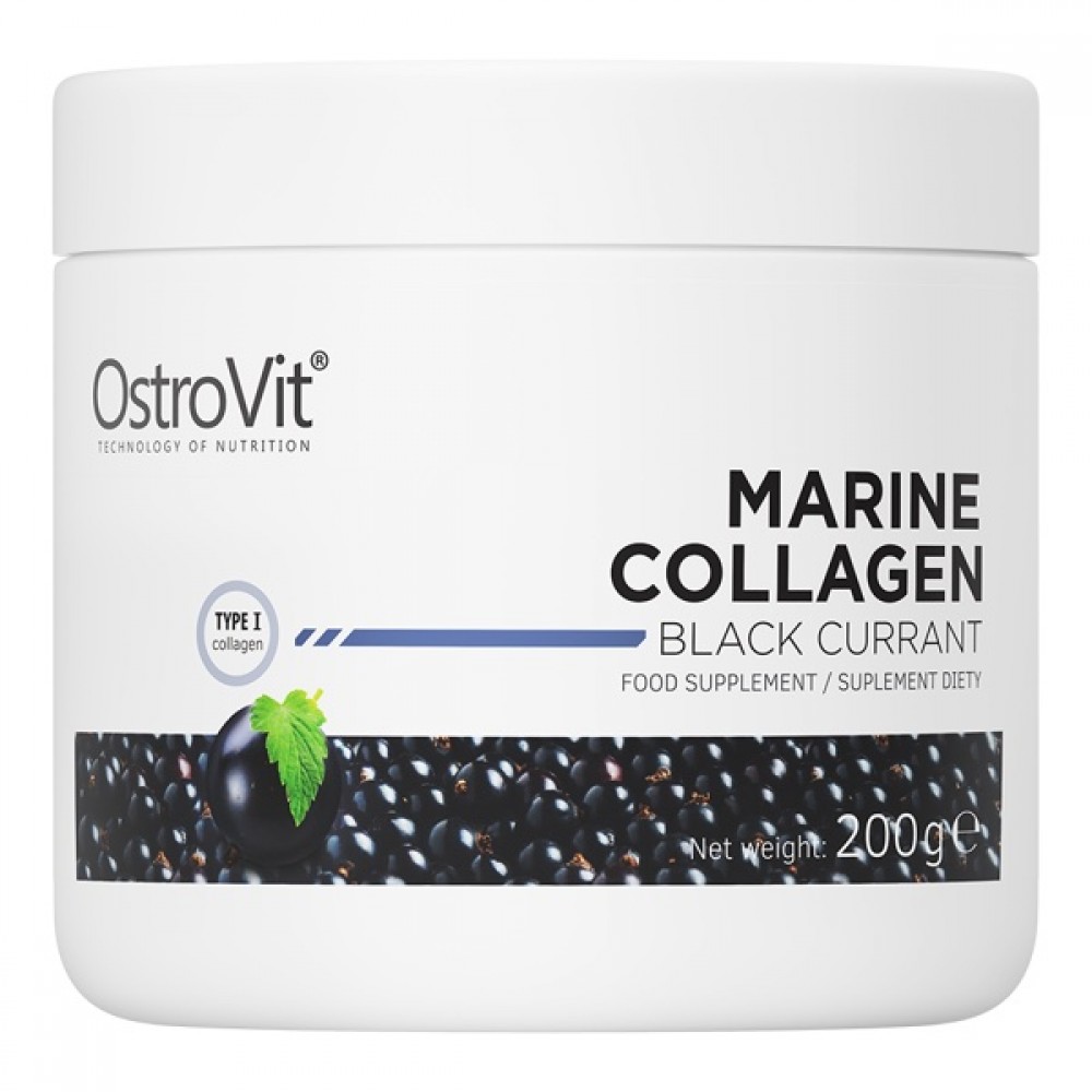Хондропротектор (для спорту) OstroVit Collagen And Vitamin C 200 г /20 порцій/ Чорна смородина