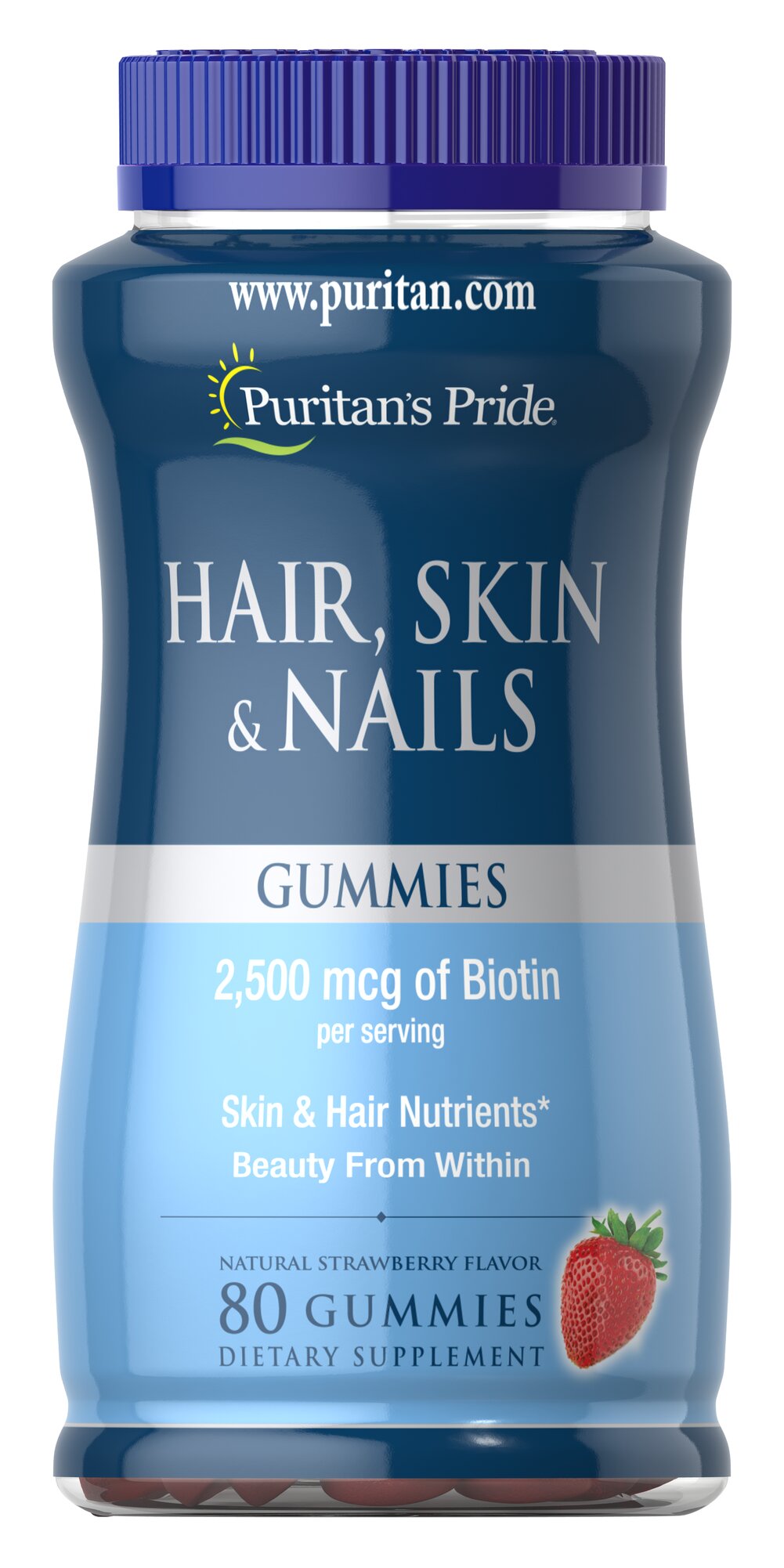 Комплекс для шкіри, волосся, нігтів Puritan's Pride Hair Skin & Nails Gummies 80 Gummies Strawberry