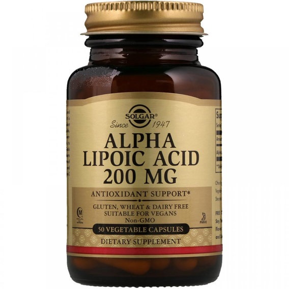 Альфа-ліпоєва кислота Solgar Alpha Lipoic Acid 200 mg 50 Veg Caps