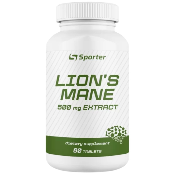 Натуральна добавка для спорту Sporter Lions Mane 500 mg 60 Tabs