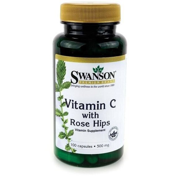 Вітамін C Swanson Vitamin C With Rose Hips 500 mg 100 Caps SWA-01101