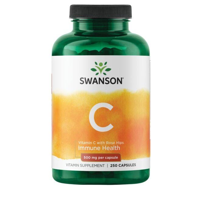 Вітамін C Swanson Vitamin C with Rose Hips 500 mg 250 Caps