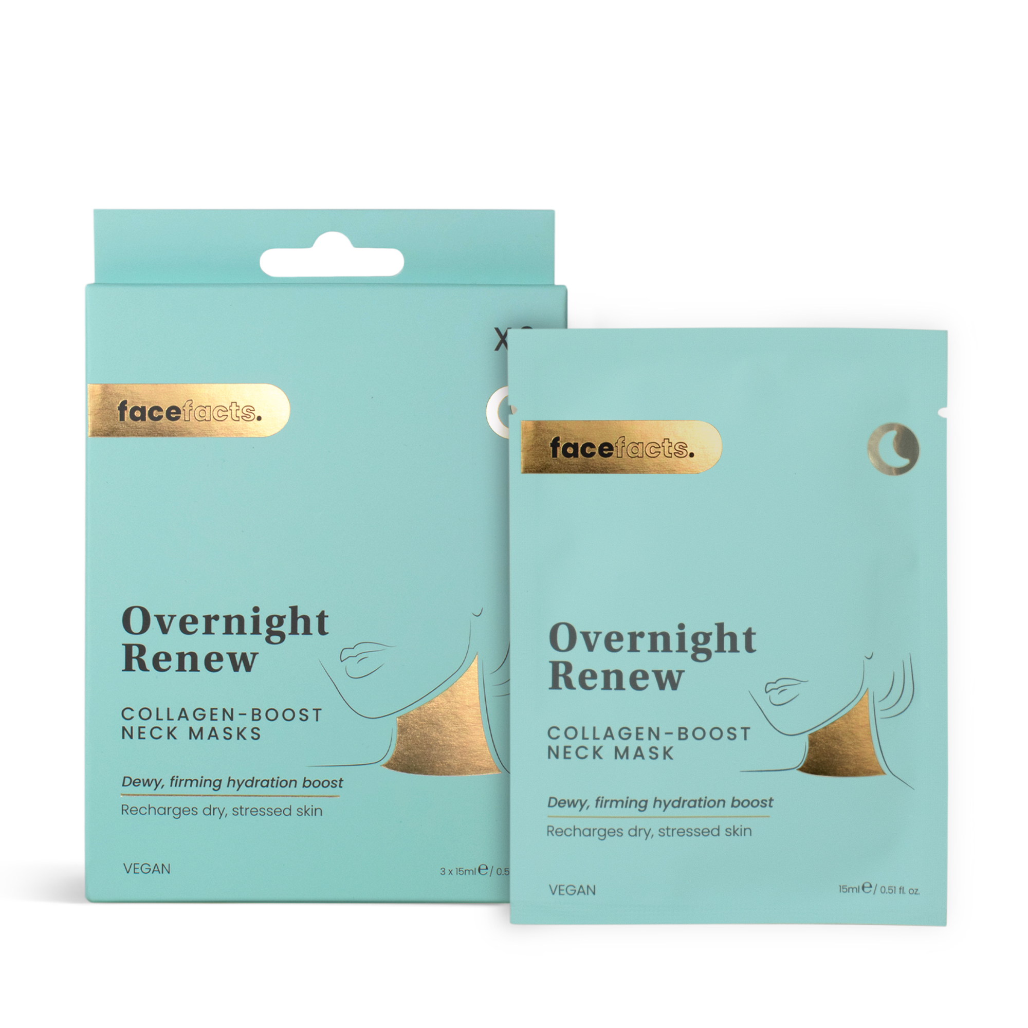 Колагенова маска для шиї Overnight renew Face Facts 3х15 мл