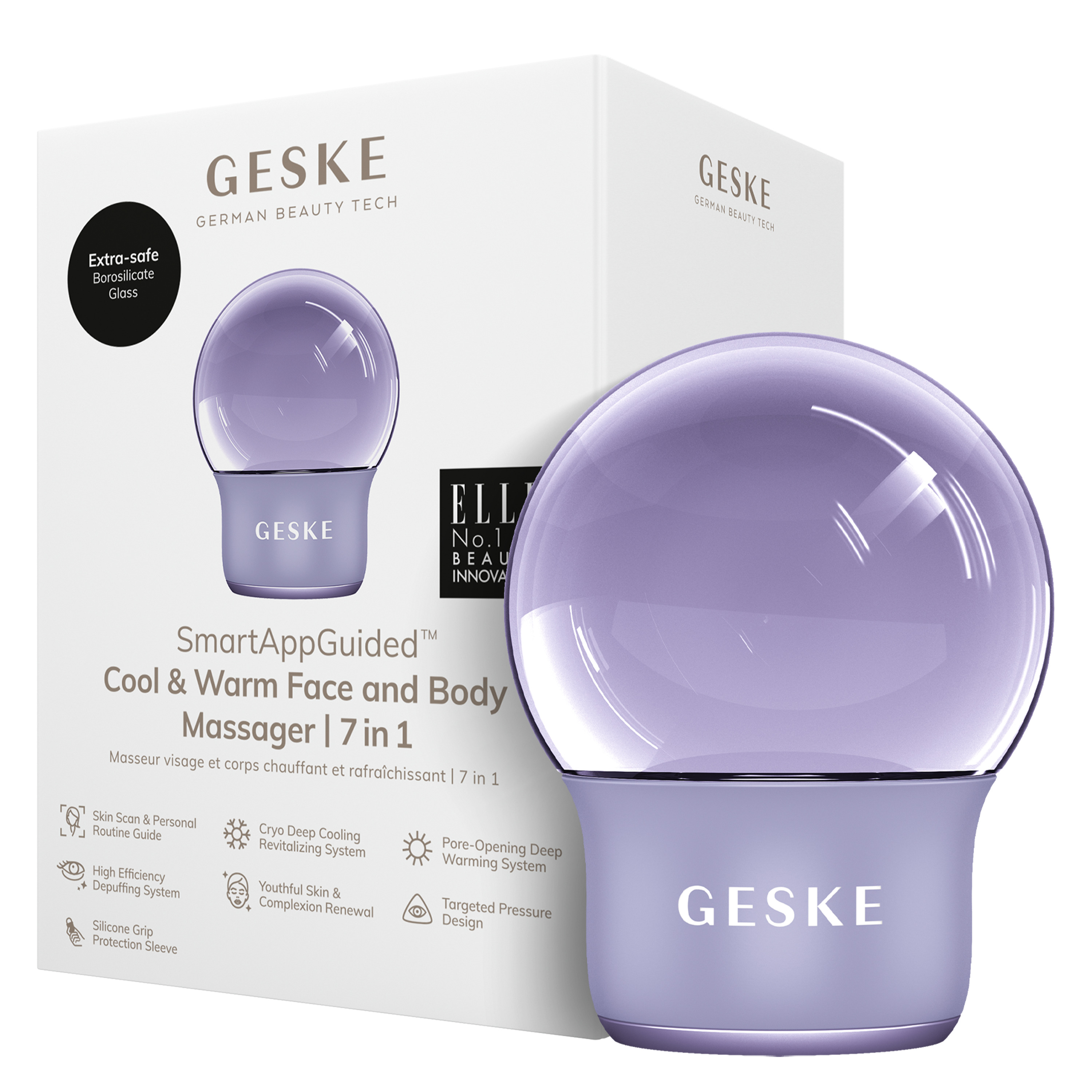 Масажер для обличчя і тіла GESKE Cool&Warm Face and Body Massager 7 в 1 purple