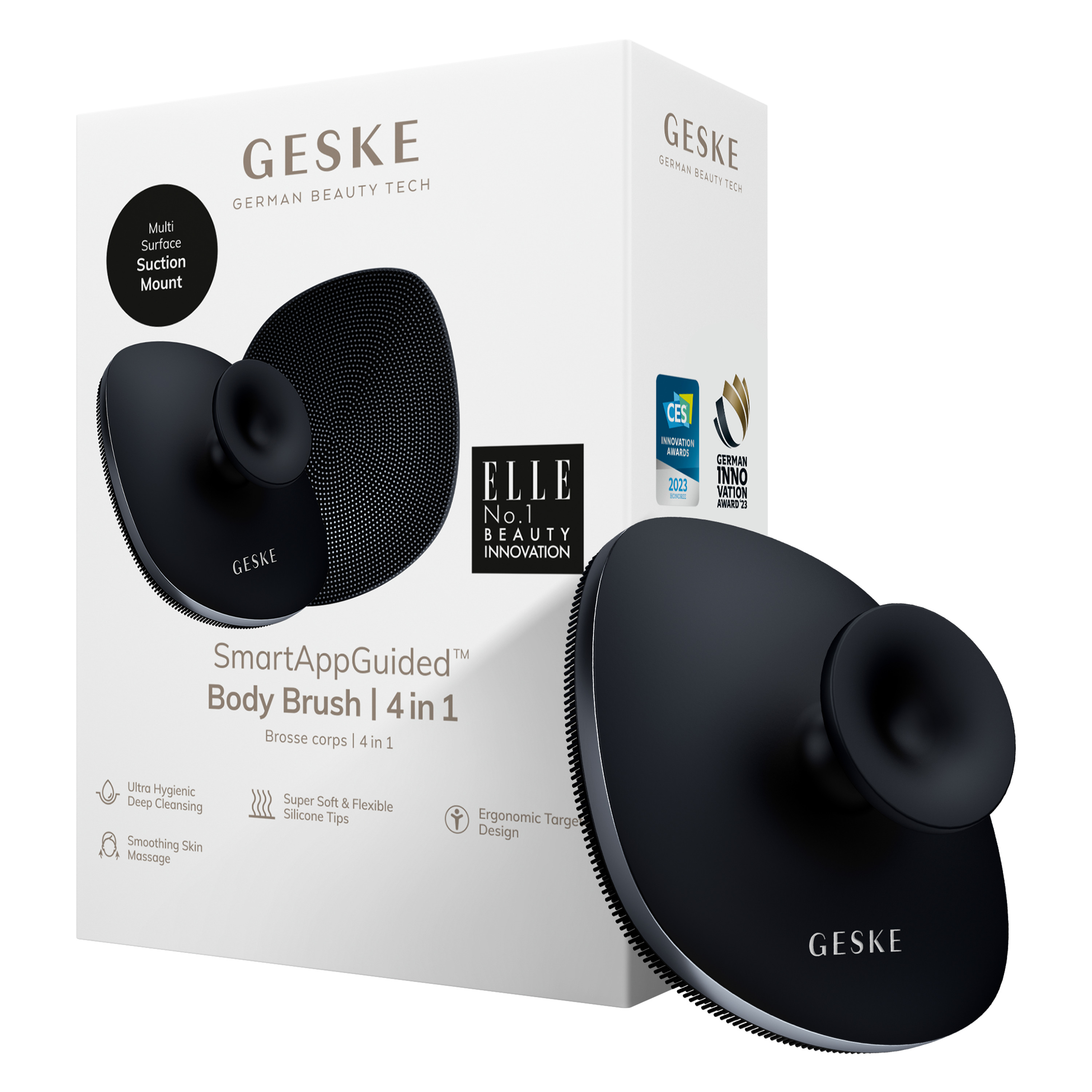 Щітка для тіла GESKE Body Brush 4 в 1 black