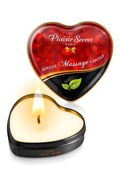 Масажна свічка сердечко Plaisirs Secrets Natural 35 мл