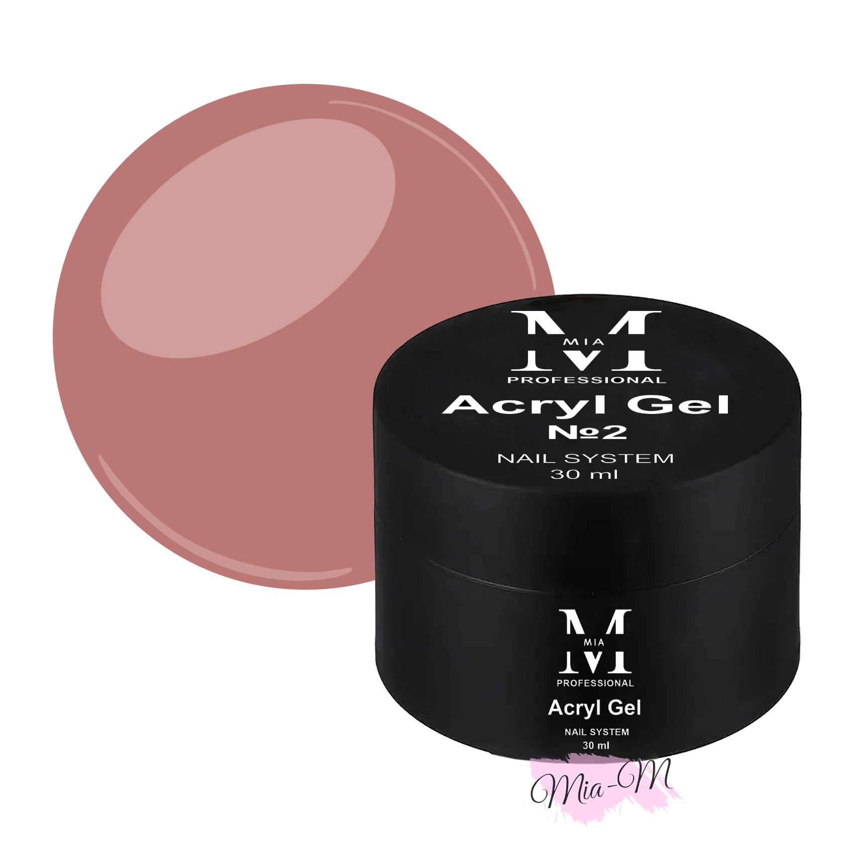 Акрил-гель Mia-M Professional Acryl Gel №2 бежевый, 30 мл