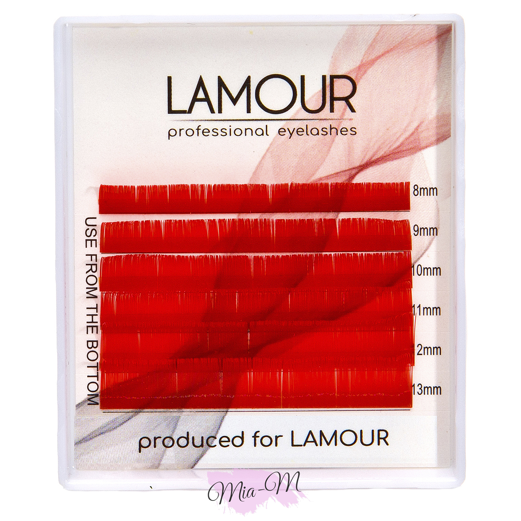 Ресницы для наращивания Lamour mini Color MIX красные 0.10 R (8-13)