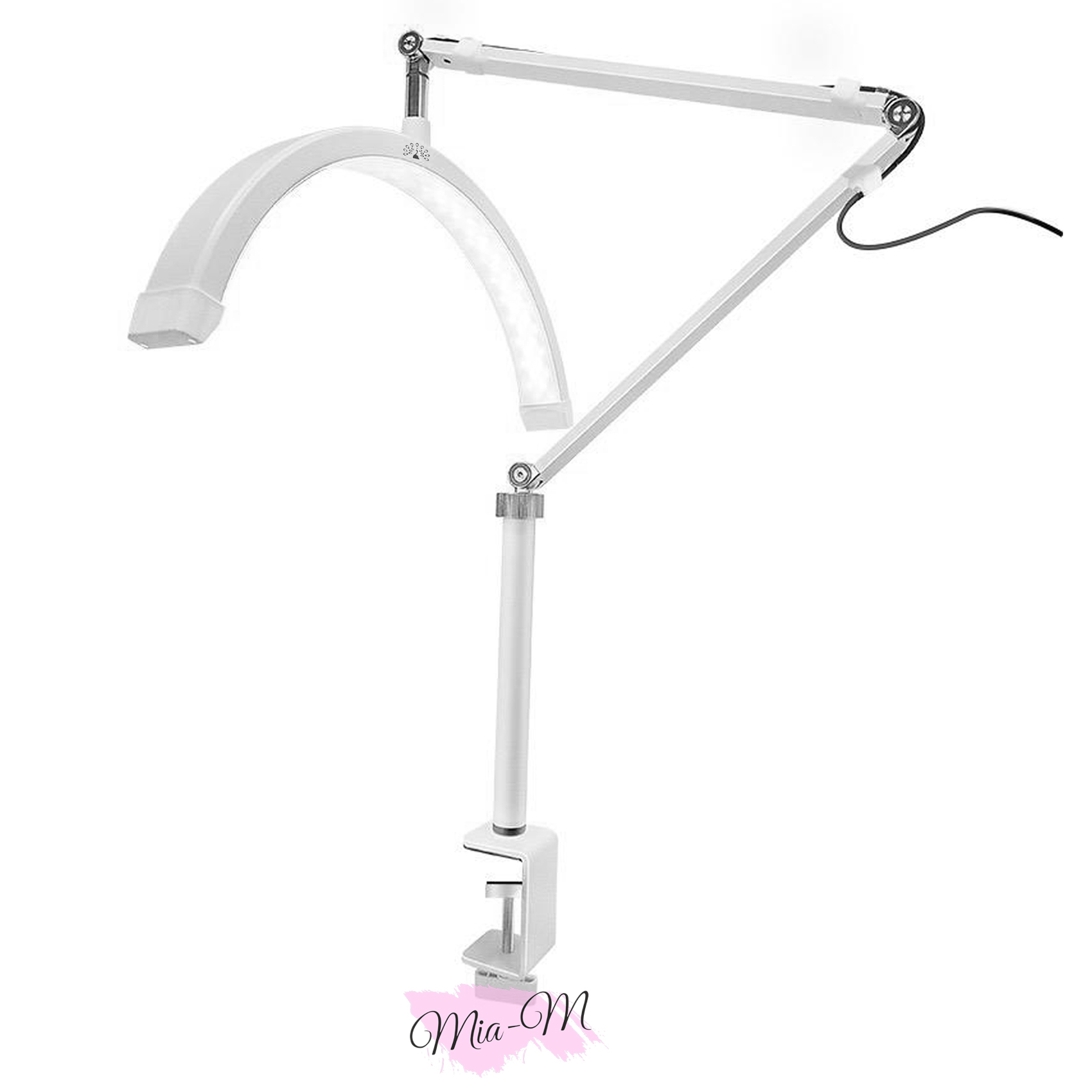 Бестеневая настольная LED-лампа на струбцине Global Fashion HD-M3X белая
