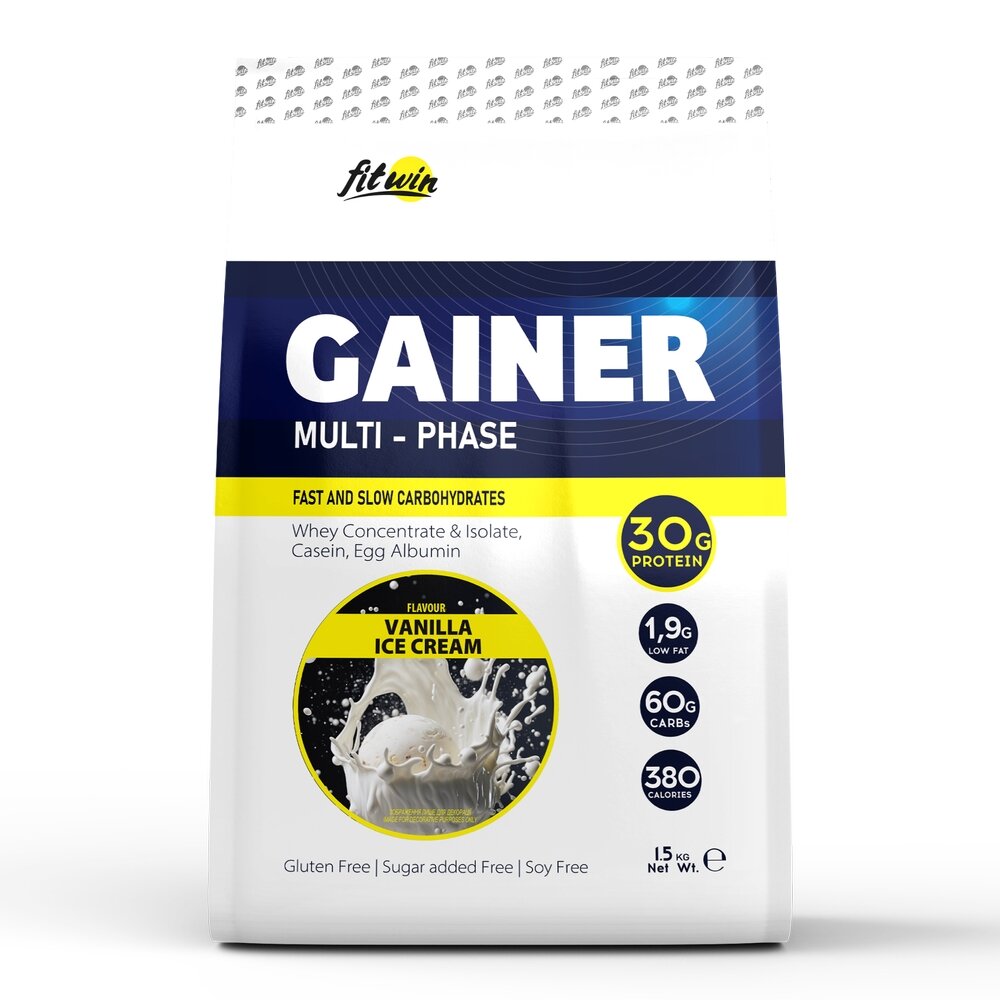 Гейнер FitWin Gainer Multi-Phase, 1.5 кг Ванільне морозиво