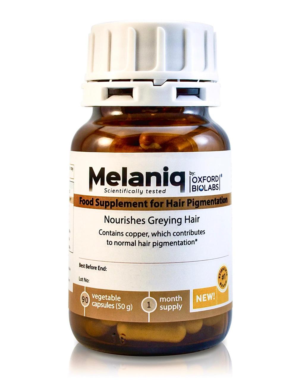 Молекулярна добавка для відновлення кольору сивого волосся Oxford Biolabs Melaniq Supplement For Hair