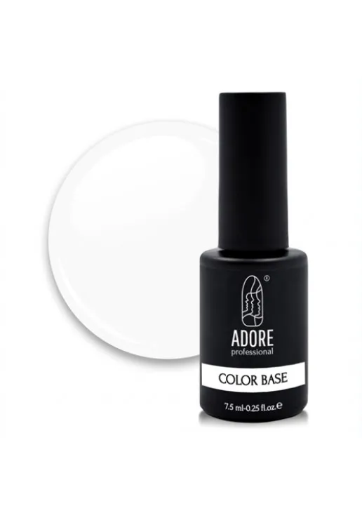 Adore Professional База для гель-лаку біла Color Base №06 - White, 7.5 ml - фото 1