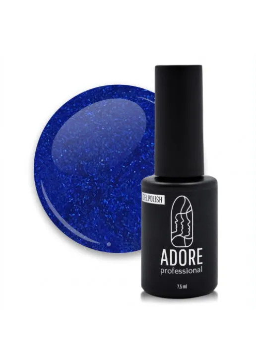 Гель-лак для нігтів синій індиго з мікроблиском Adore Professional №332 - Indie, 7.5 ml - фото 1