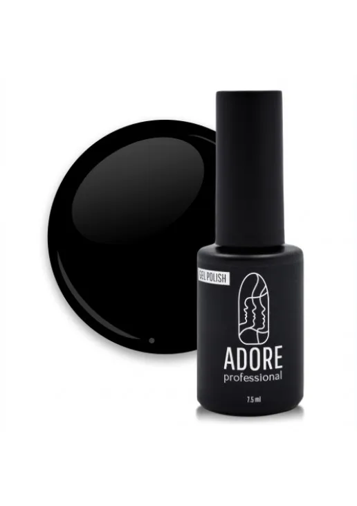 Гель-лак для нігтів чорний Adore Professional №101 - Blackjack, 7.5 ml - фото 1