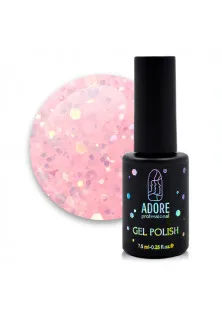 Купити Adore Professional Гель-лак для нігтів рожевий з персиковим глітером Adore Professional G-02 - Rihanna, 7.5 ml вигідна ціна