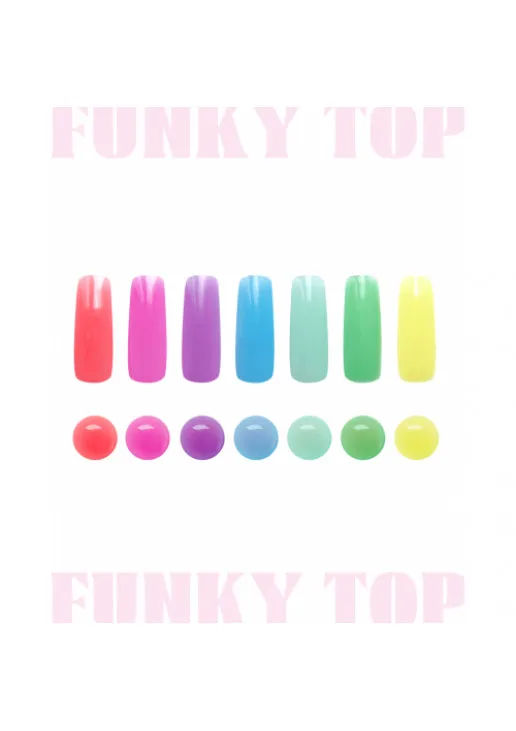 Топ для гель-лаку вітражний рожевий неон Funky Color Top №02 - Funky Glam, 7.5 ml - фото 2