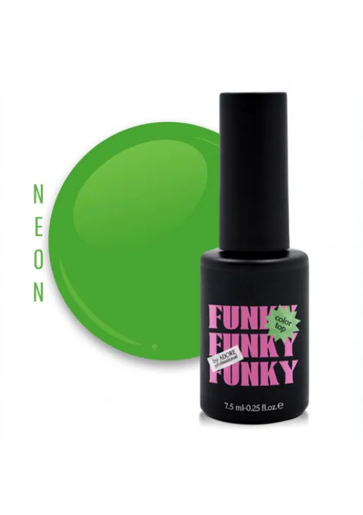 Топ для гель-лаку вітражний зелений неон Funky Color Top №06 - Fresh, 7.5 ml - фото 1