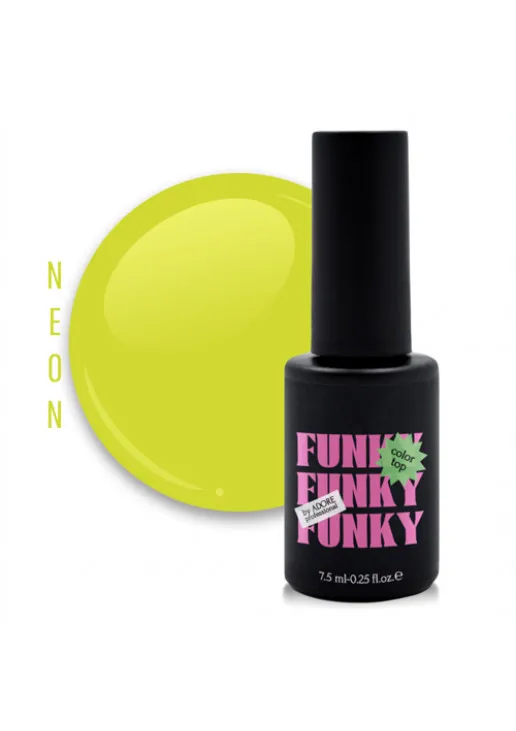 Топ для гель-лака витражный лимонный неон Funky Color Top №07 - Funky Lime, 7.5 ml - фото 1
