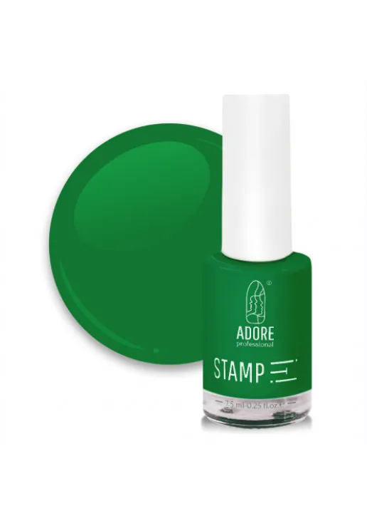 Лак для стемпінгу зелений Adore Professional №7 - Green, 7.5 ml - фото 1