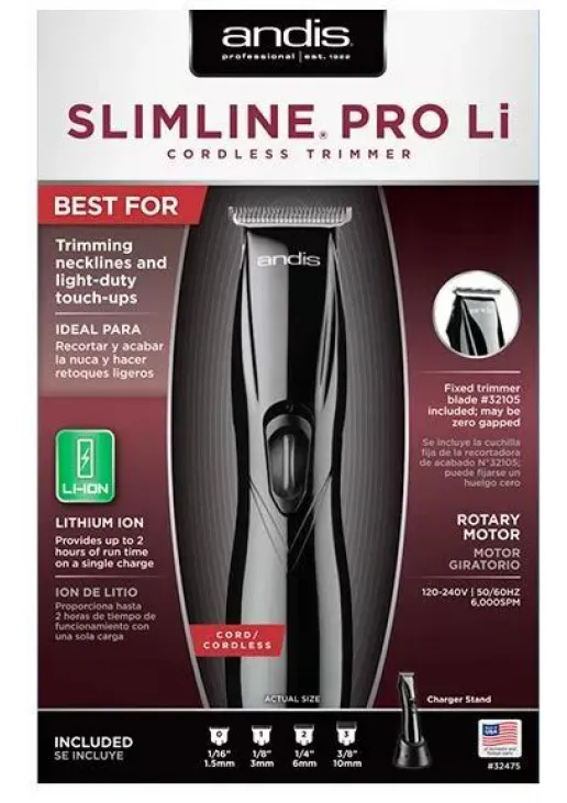 Триммер для стрижки Slimline Pro li D8 Black US Edition - фото 4