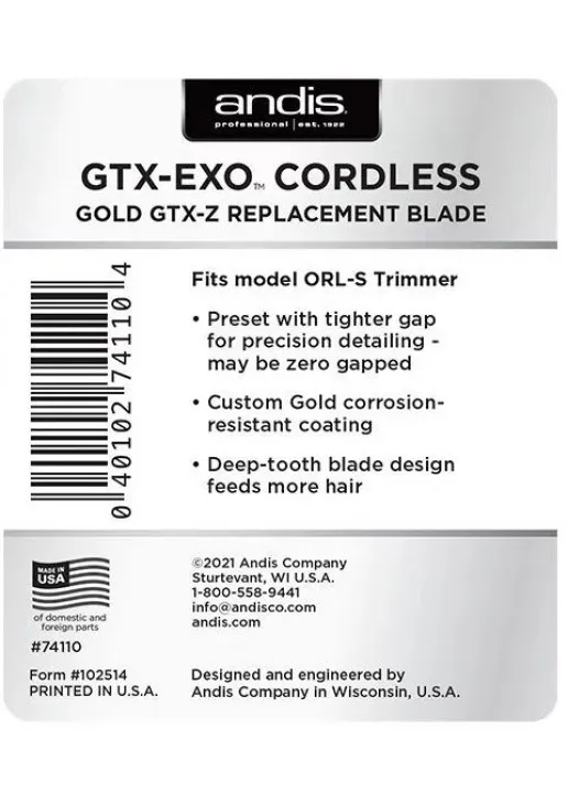 Нож на триммер для стрижки GTX-EXO Cordless Gold GTX-Z Replacement Blade - фото 5